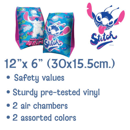ปลอกแขนว่ายน้ำเด็ก ขนาด 12 X 6 นิ้ว ลาย STITCH สีน้ำเงิน_4